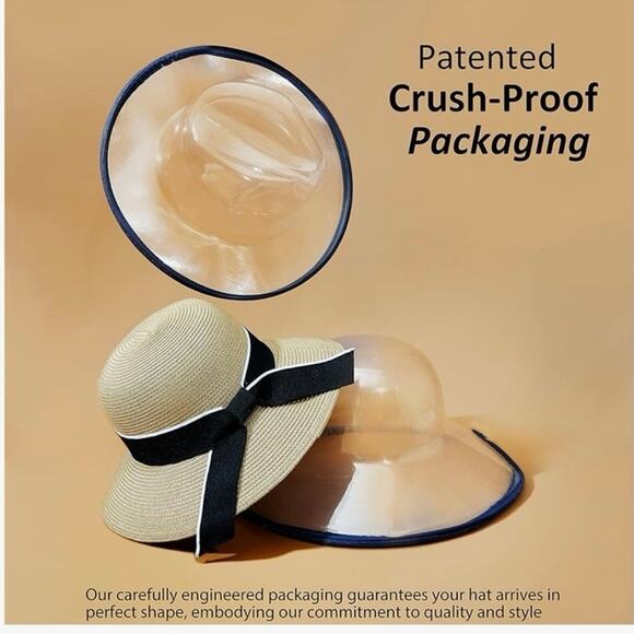 Joywant Women’s Straw Hat with Black/White Ribbon. Comes with case. - Picture 11 of 11